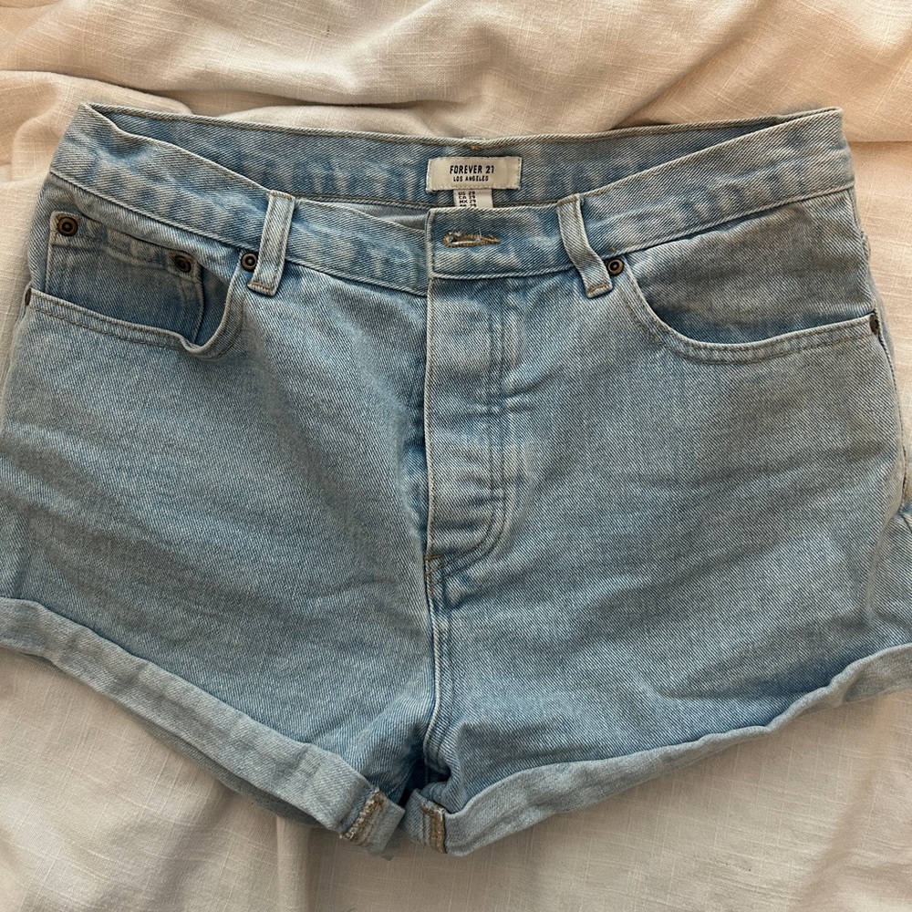 F21 Denim high waisted shorts